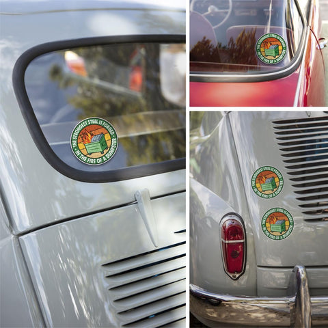 3 Pcs The Strongest Steel is Forged in The Fire of a Dumpster Sticker Vintage Funny, Motivational The Strongest Steel Dumpster Fire Patch Stickers for Laptop Bottle Phone Car Helmet 3"x3" (F1)