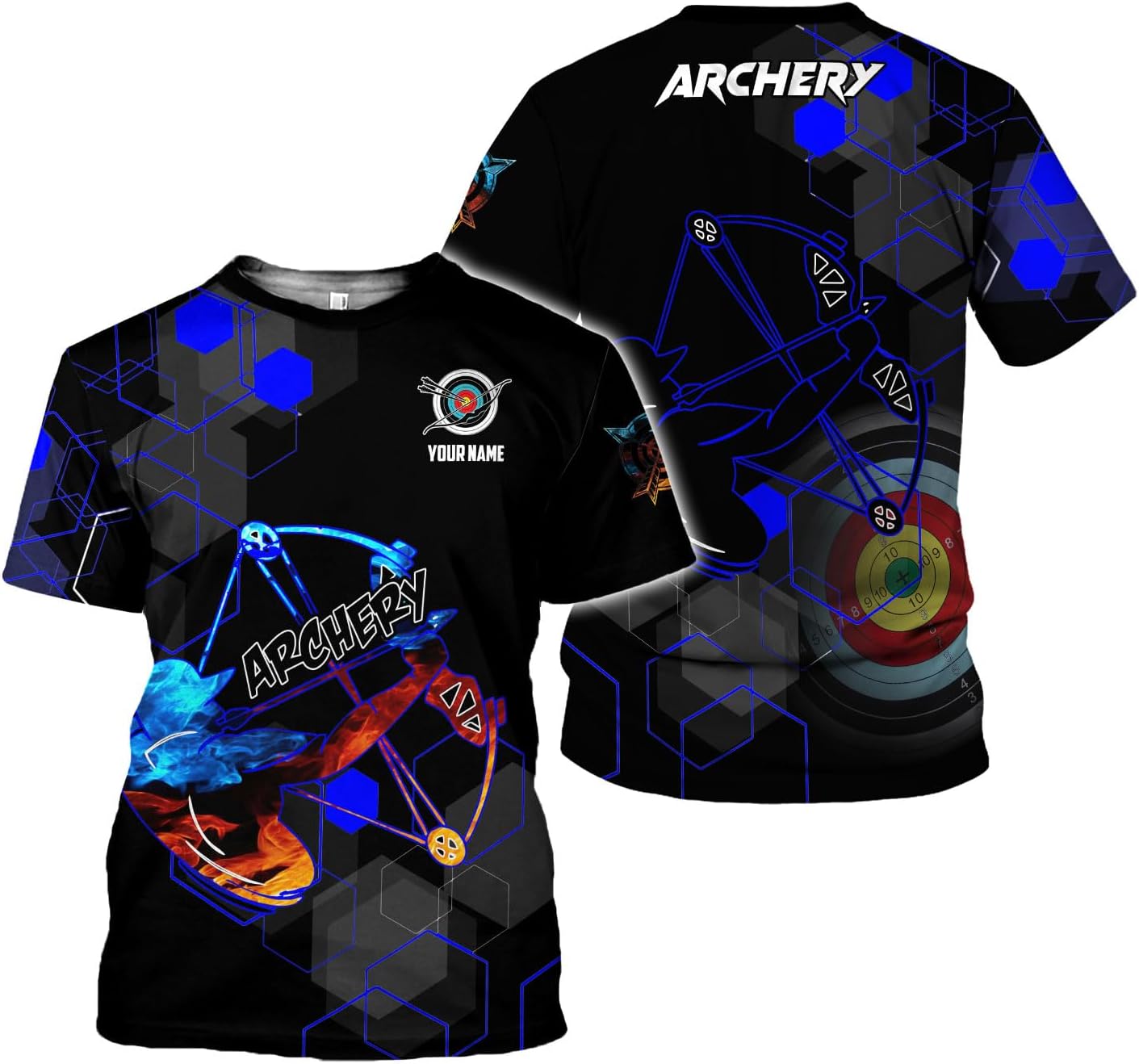 Artparel Personalized Archery Shirt 3D Archery Target Bow Archery Shirts for Men Women Archer Archery Lovers T-Shirt S-5XL