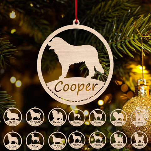 Mostefy Personalized Wooden Dog Cat Paw Ornament Christmas, Custom Dogs Cat Suncatcher Pet Name Ornaments, Customized Memorial Dog Ornament for Christmas Tree (Multi 31)