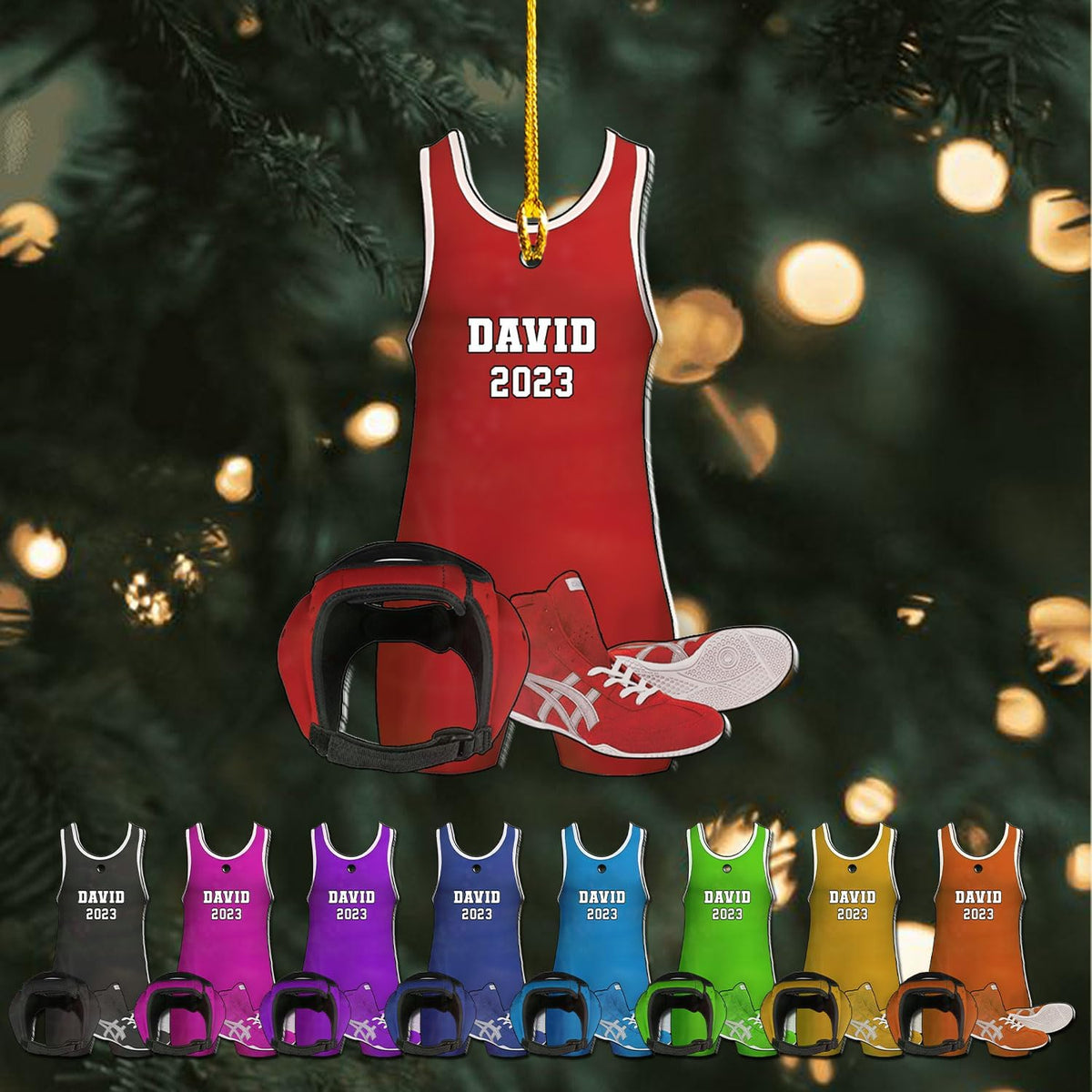Personalized Wrestling Ornaments, Wrestling Christmas Ornament 2024, Boys Girls Wrestling Gifts Wrestler Christmas Ornaments, Wrestling Coach Gift for Wrestling Player Wrestling Helmet Ornament (W12)