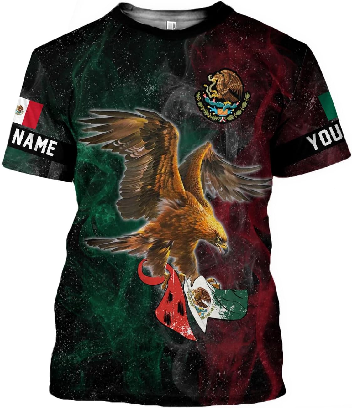 RoyalBro Personalized Mexico Shirts, Camisas De Mexico, Mexico Shirts for Men, Mexican Flag Jersey Shirt Mexico 3D Shirt