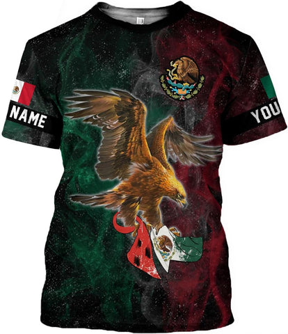 RoyalBro Personalized Mexico Shirts, Camisas De Mexico, Mexico Shirts for Men, Mexican Flag Jersey Shirt Mexico 3D Shirt