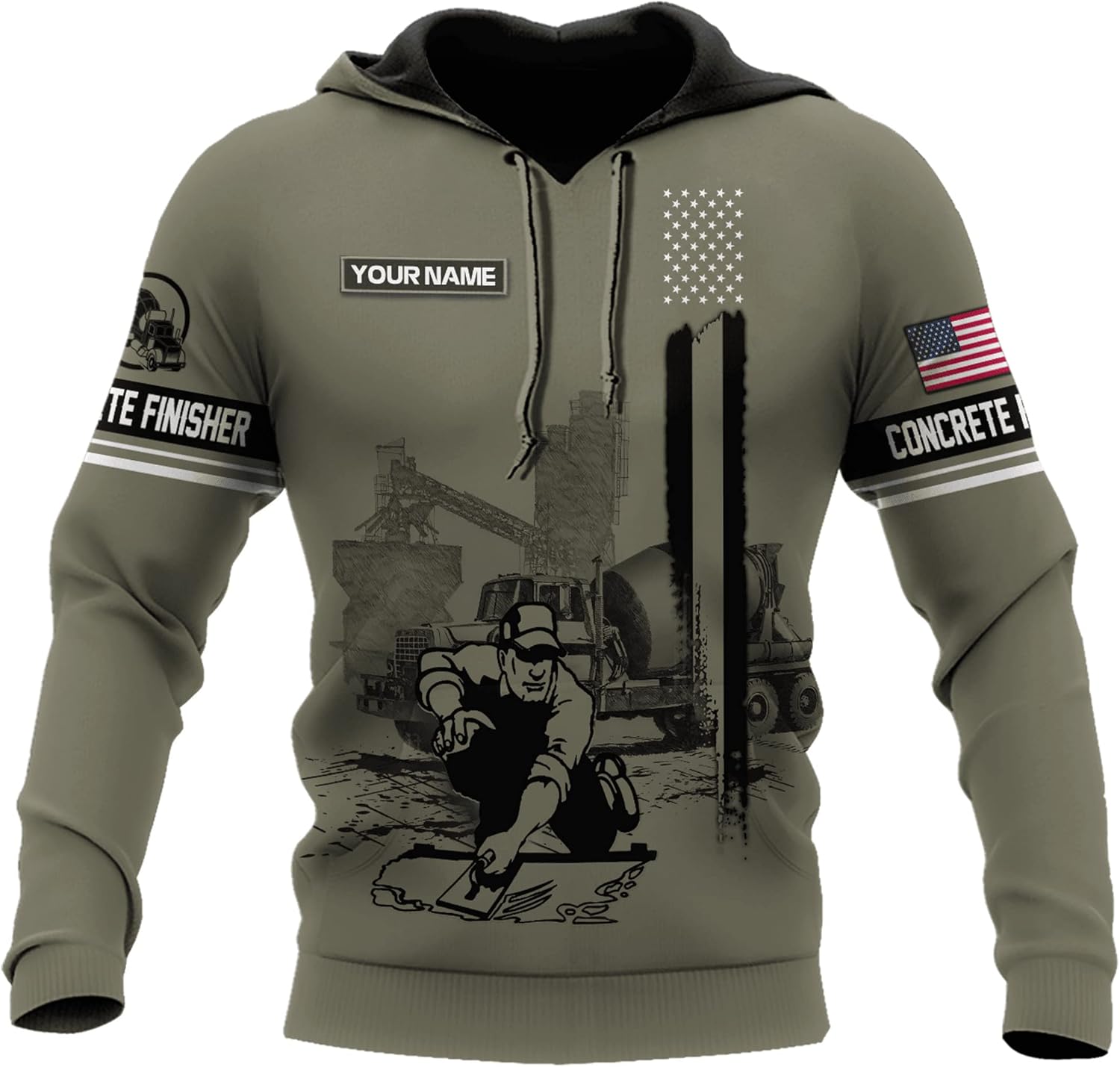 Personalized Concrete Finisher 3D Print Hoodies Unisex Pullover Hoodie Gift For Men, Women, Full Size S-5XL For Men Women