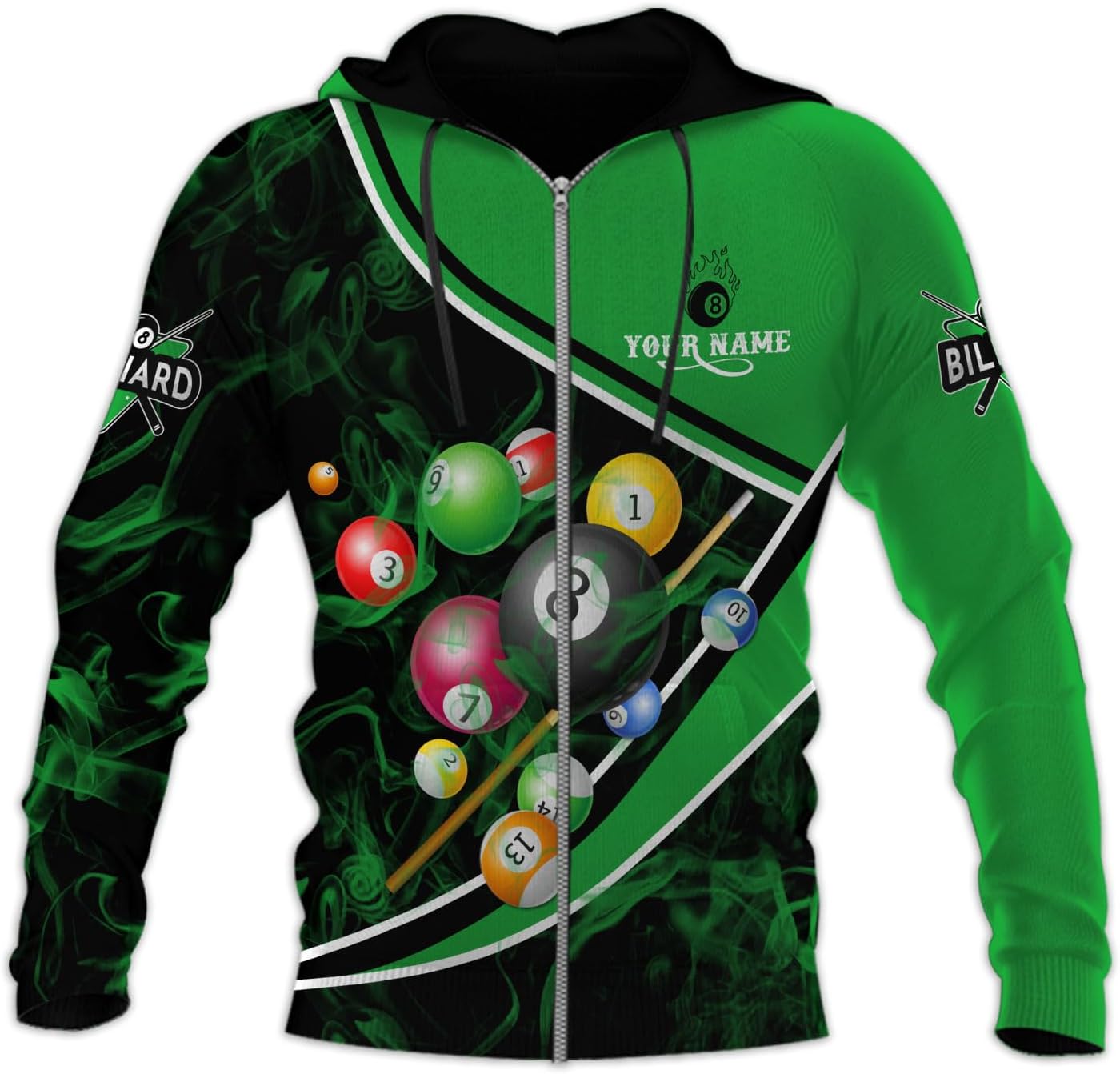 Personalized Billiard Shirts 3D Billiard Shirt Custom Billiard Flag Shirt Men's Pool Billiards Shirt 8 Ball Men Women