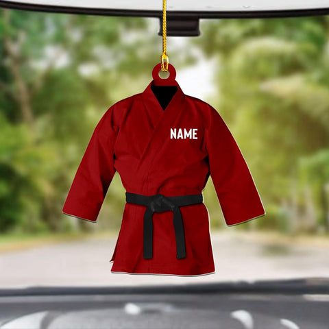 Piratify Personalized Name Karate Ornaments for Christmas Tree, Custom Wood Acrylic Karate Christmas Ornament for Xmas 2024 Karate Gift for Karate Lover Pine Hanging Tree Decorations (Karate 7)