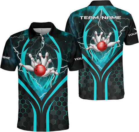 Ligthuy Personalized Name Bowling Polo Shirts 3D for Men and Women, Bowling Shirt, Bowling Team