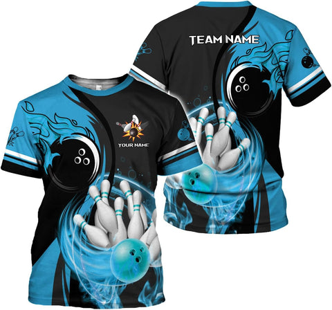 Rivelus Personalized Name Bowling Shirts for Men and Women 3D, Bowling Shirts for Team Bowling, Bowling Shirts Gift