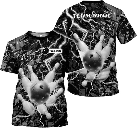 Rivelus Personalized Name Bowling Shirts for Men and Women 3D, Bowling Shirts for Team Bowling, Bowling Shirts Gift