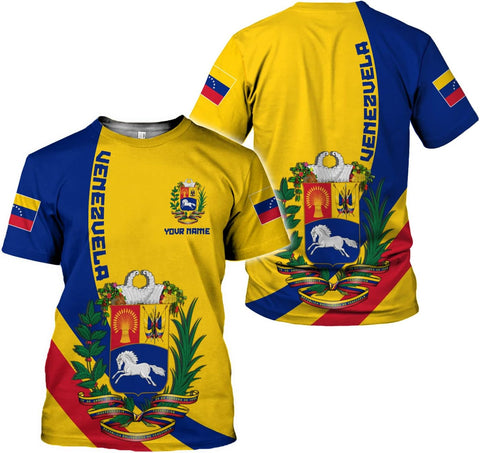 Royal Fight Personalized Coat of Arms Shirt with Venezuela Flag - Pride Shirts for Men & Women