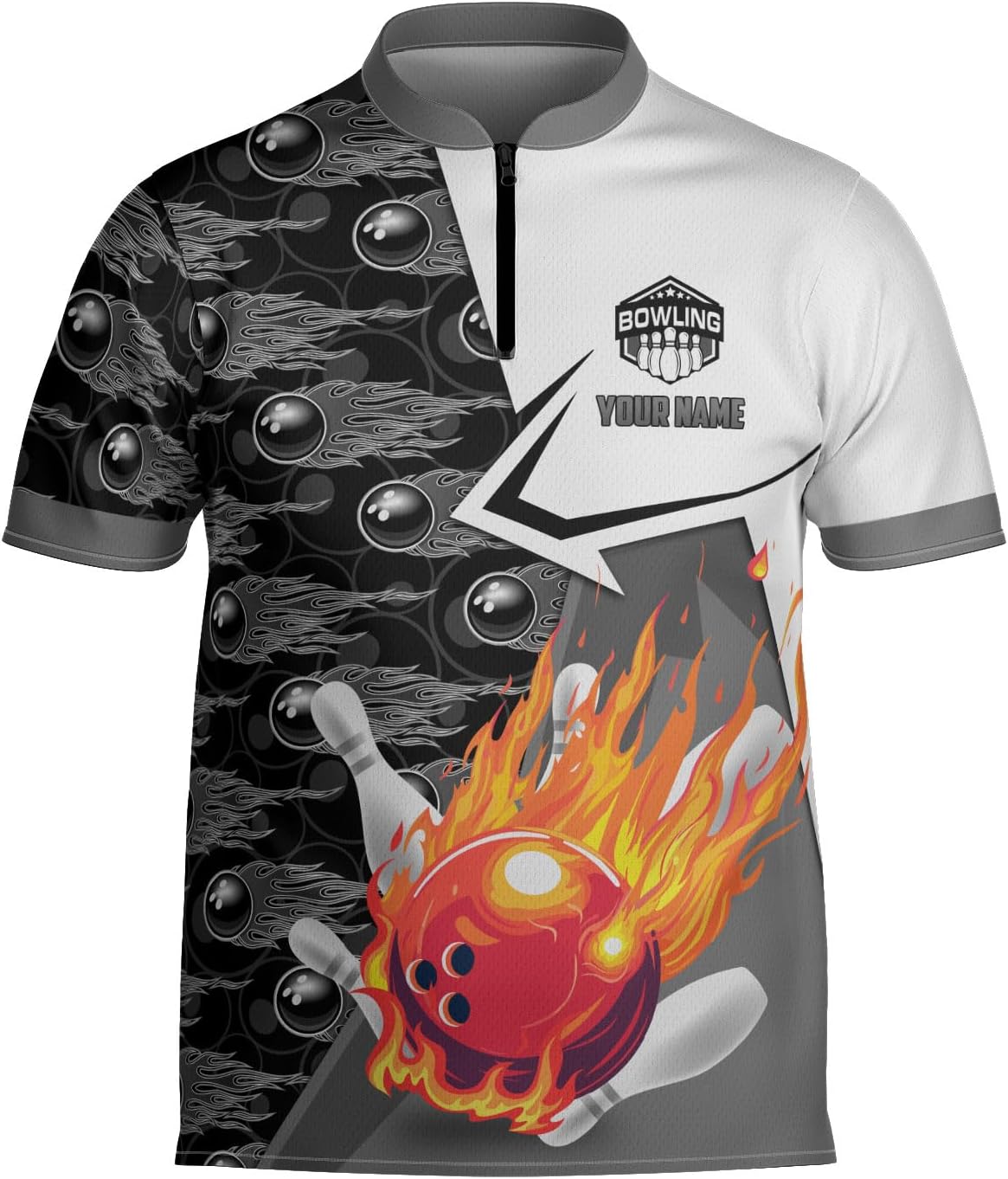 Pretyprints Personalized Name Bowling Baseball Jersey, Bowling Shirts for Men, Bowling Jerseys for Team, Bowling Shirts