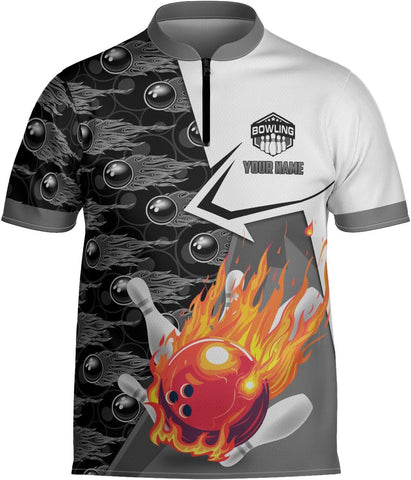 Pretyprints Personalized Name Bowling Baseball Jersey, Bowling Shirts for Men, Bowling Jerseys for Team, Bowling Shirts
