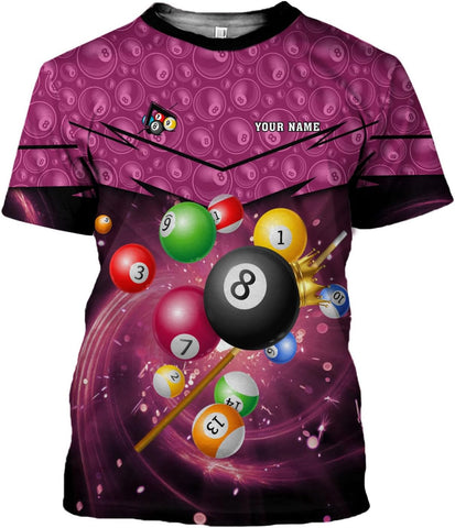 Parvii Personalized Billiards Shirt for Men, 8 Ball Pool Shirt, Billiards Gift