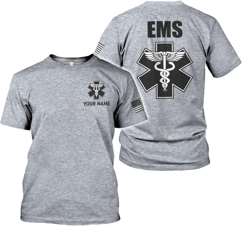 Mostefy Personalized EMT Shirt, EMS Shirt, Customized EMS Shirts,EMT Paramedic Uniform Emergency Medical Technician Shirts