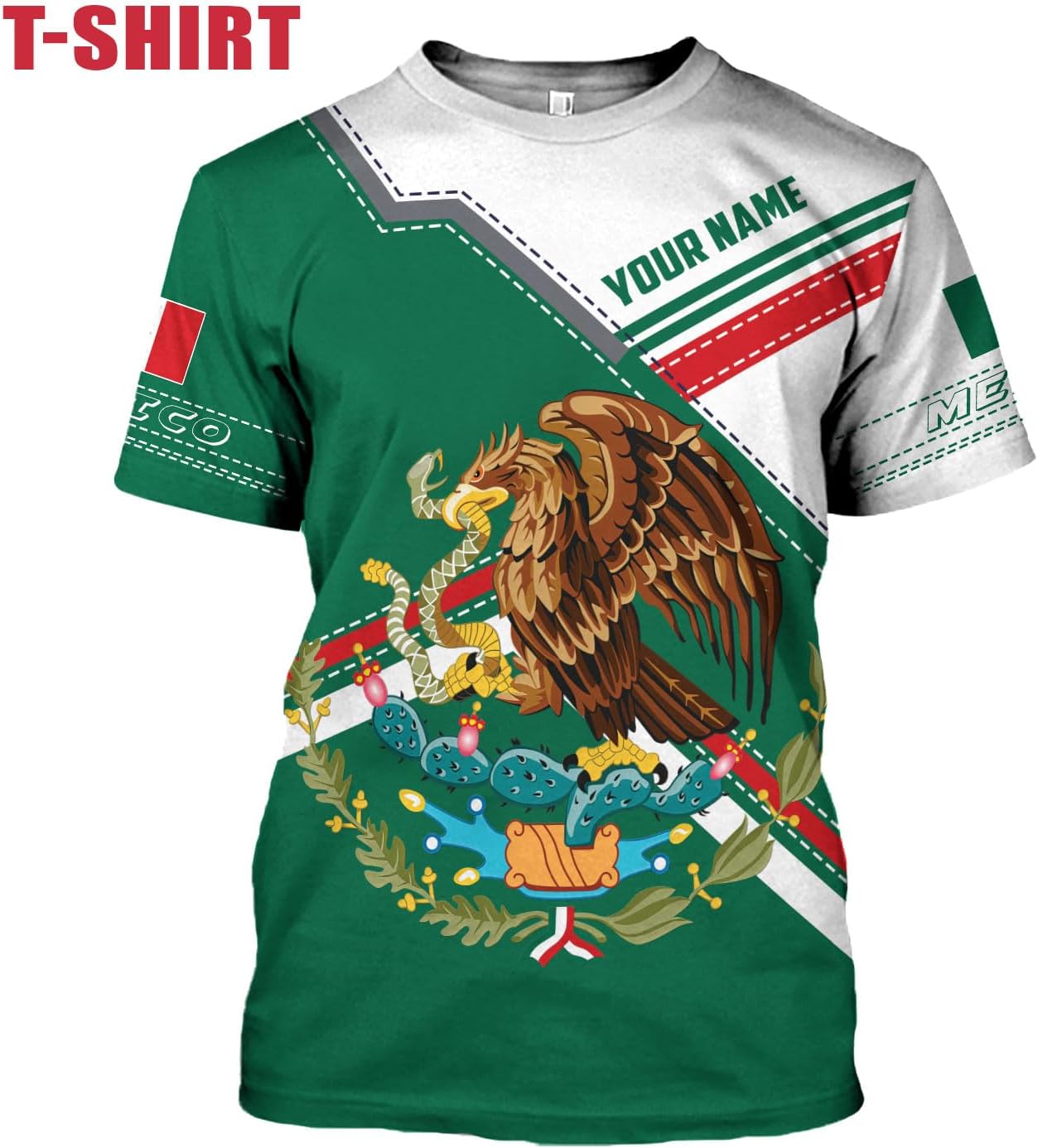 Personalized Name Mexican Shirts for Men, Customized Mexico Shirts for Men, Mexico Shirts for Women Mexico Shirt Eagle Flag