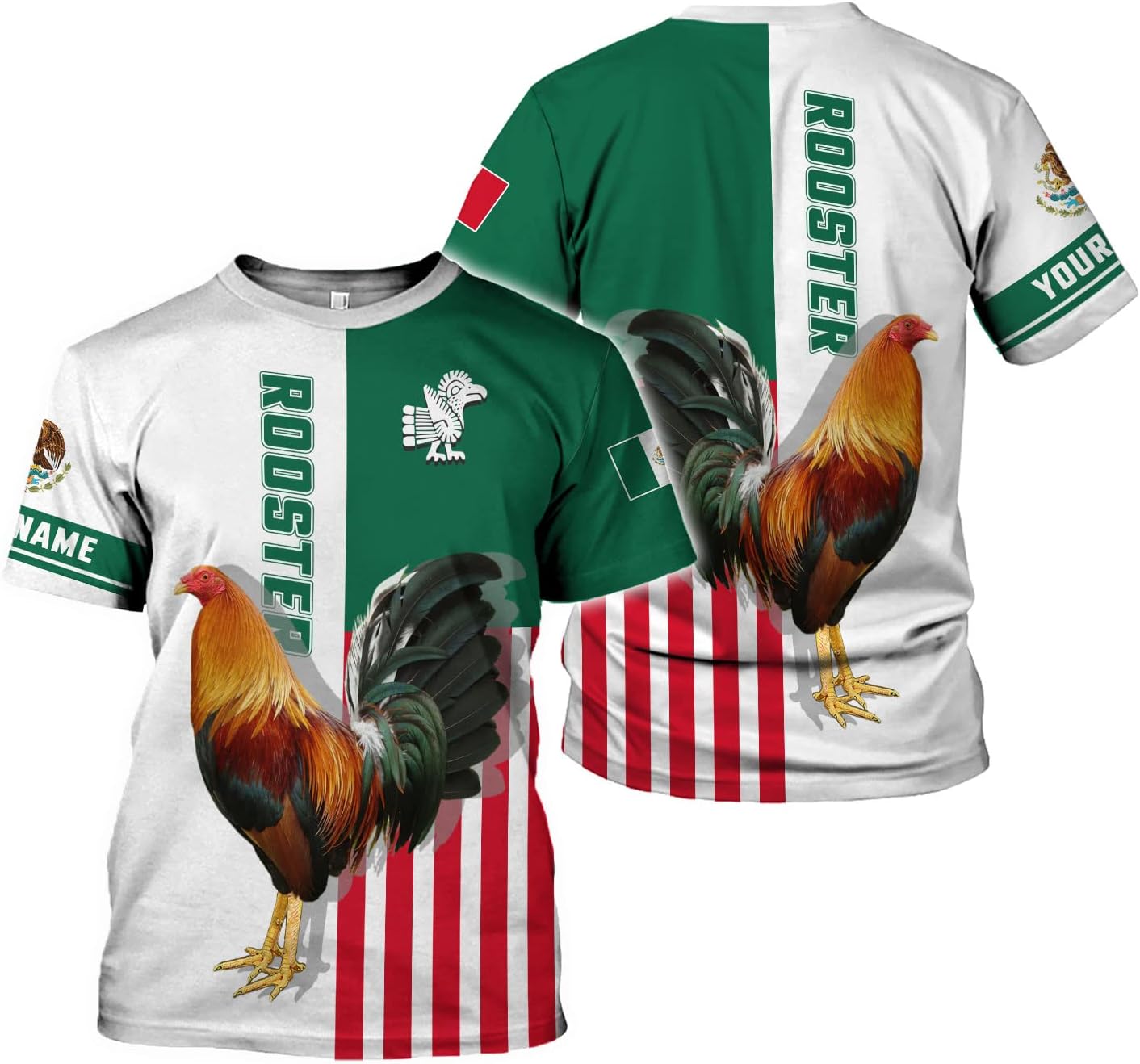 Mostefy Personalized Name Mexican Shirts for Men, Rooster Mexico Shirts for Men, Mexico Shirt Eagle Flag Mexican Eagle 1