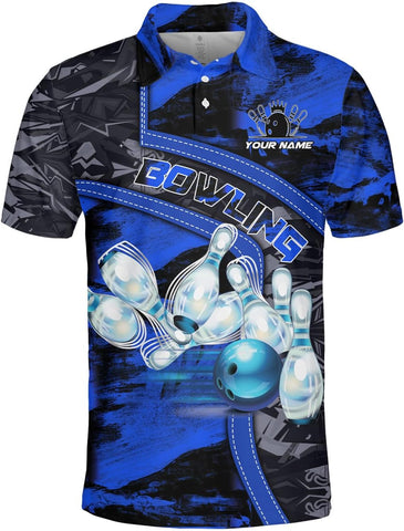 Intenprints Custom 3D Bowling Polo Shirts Personalized Jersey Men Women Team Name Unisex Bowling Shirt Jerseys