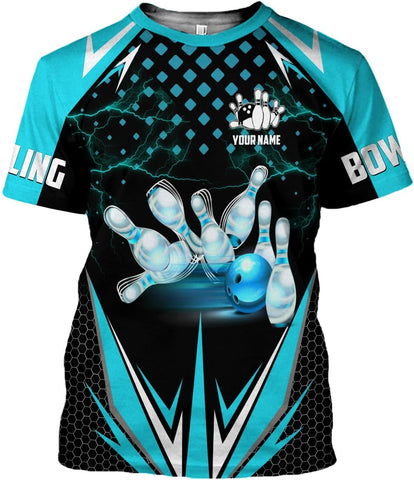 MoonArt Personalized Name Bowling Shirts for Men and Women 3D, Bowling Shirts for Team Bowling, Bowling Shirts Gift
