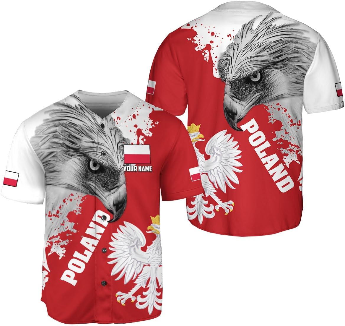 Parvii Personalized Poland Baseball Jersey Shirt Women & Men, Polska Tshirt Poland Shirt, Poland Pride Shirts, Polish Eagle