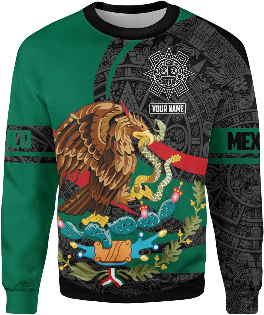RoyalBro Personalized Mexico Shirts, Camisas De Mexico, Mexico Shirts for Men, Mexican Flag Jersey Shirt Mexico 3D Shirt