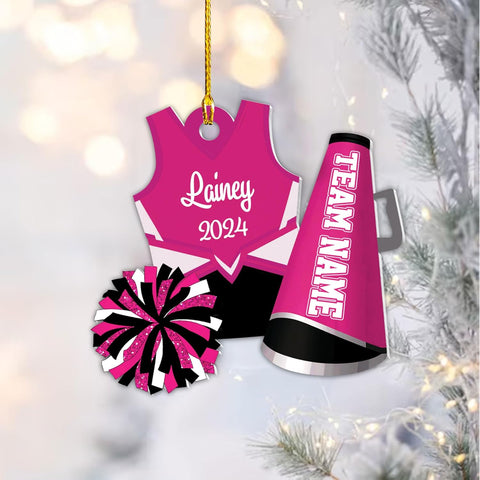 Suseaz Personalized Cheerleader Ornament 2024, Cheerleader Christmas Ornaments, Cheer Christmas Ornament, Cheerleading Ornament 2024, Cheer Ornaments for Christmas Tree (Acrylic, Cheer3)