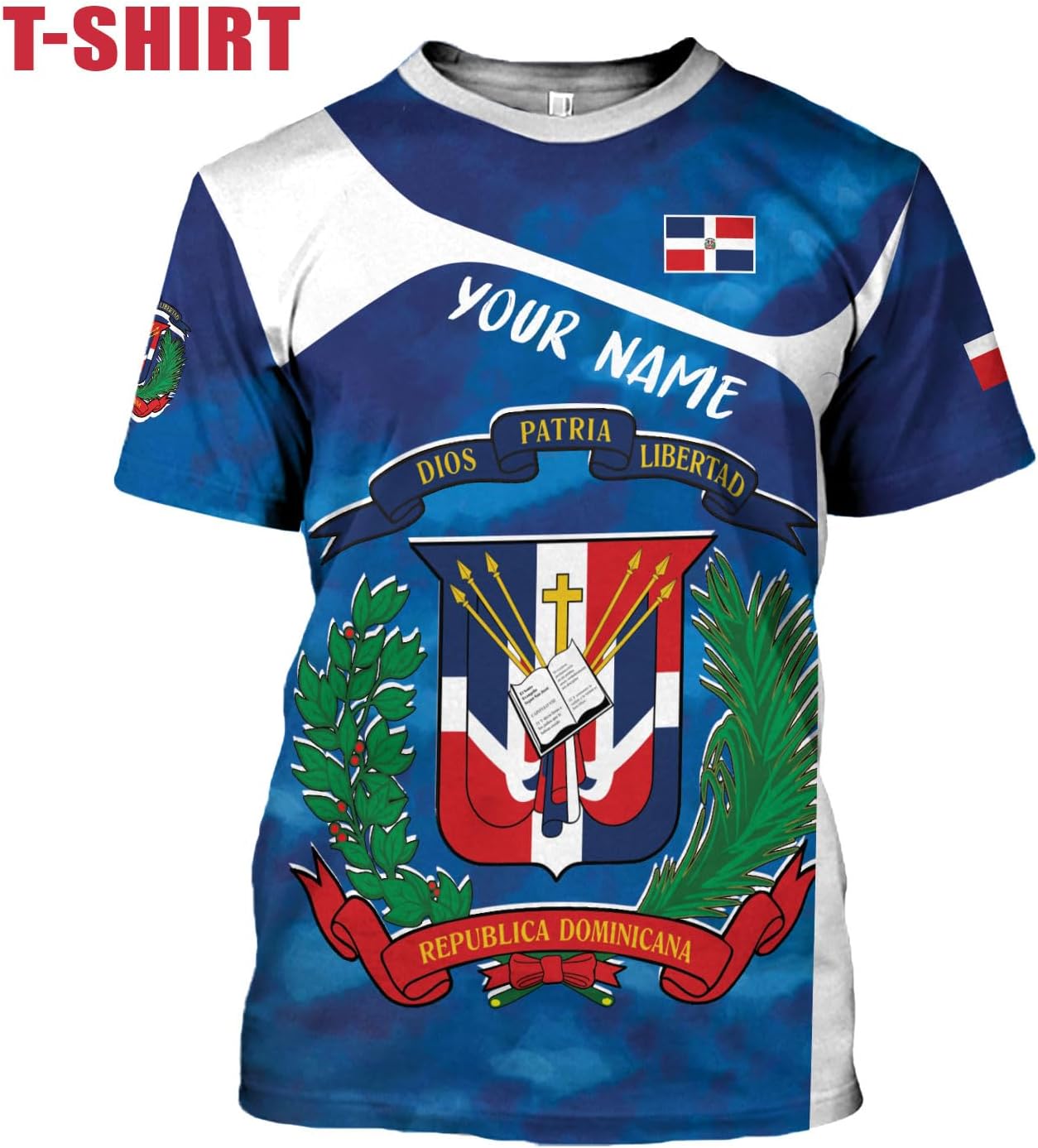 Ligthuy Personalized Dominican Shirt 3D, Dominican Republic Shirts, Dominican Flag Unisex Republica Dominicana Shirt S-5XL