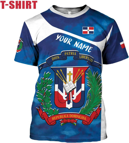 Ligthuy Personalized Dominican Shirt 3D, Dominican Republic Shirts, Dominican Flag Unisex Republica Dominicana Shirt S-5XL