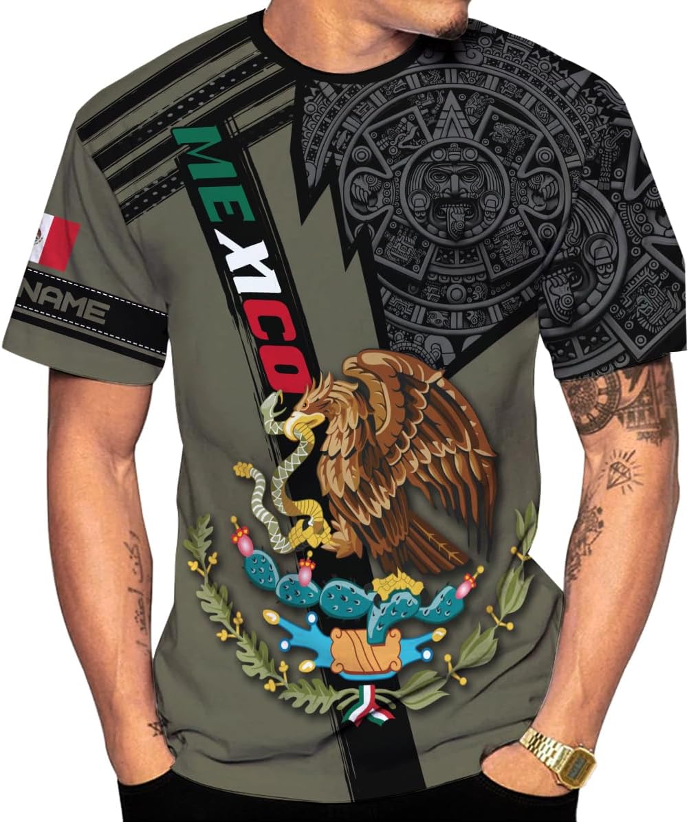 Mostefy Personalized Name Mexican Shirts for Men 3D, Customized Mexico Shirts for Men, Mexico Shirts for Women Mexico Shirt