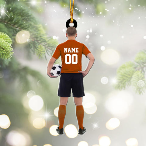 mostprints Personalized Soccer Christmas Ornament, Soccer Ornament for Boys, Soccer Team Ornaments, Gifts for The Soccer Player, Soccer Player Ornament, Soccer Gift Tree Hanging (SC15)