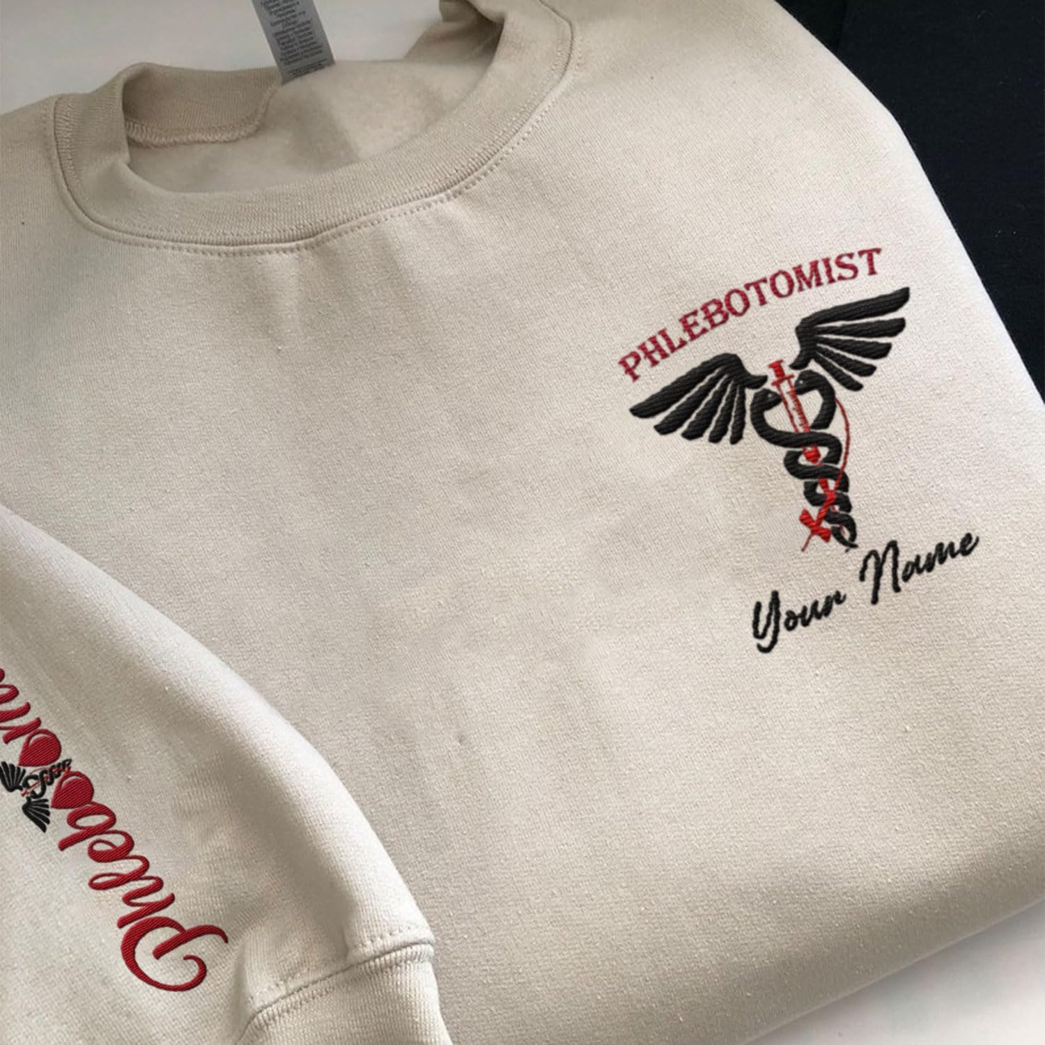 Custom Phlebotomist Sweatshirt Medical Sweater Phlebotomy Tech Shirt Syringe Needle Blood Gift New Technician Veins