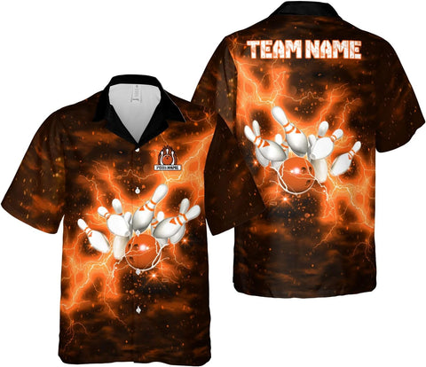 Pretyprints Custom Bowling Hawaiian Shirt 3D Men Women Personalized Button Down Short Sleeve Team Gifts Lover