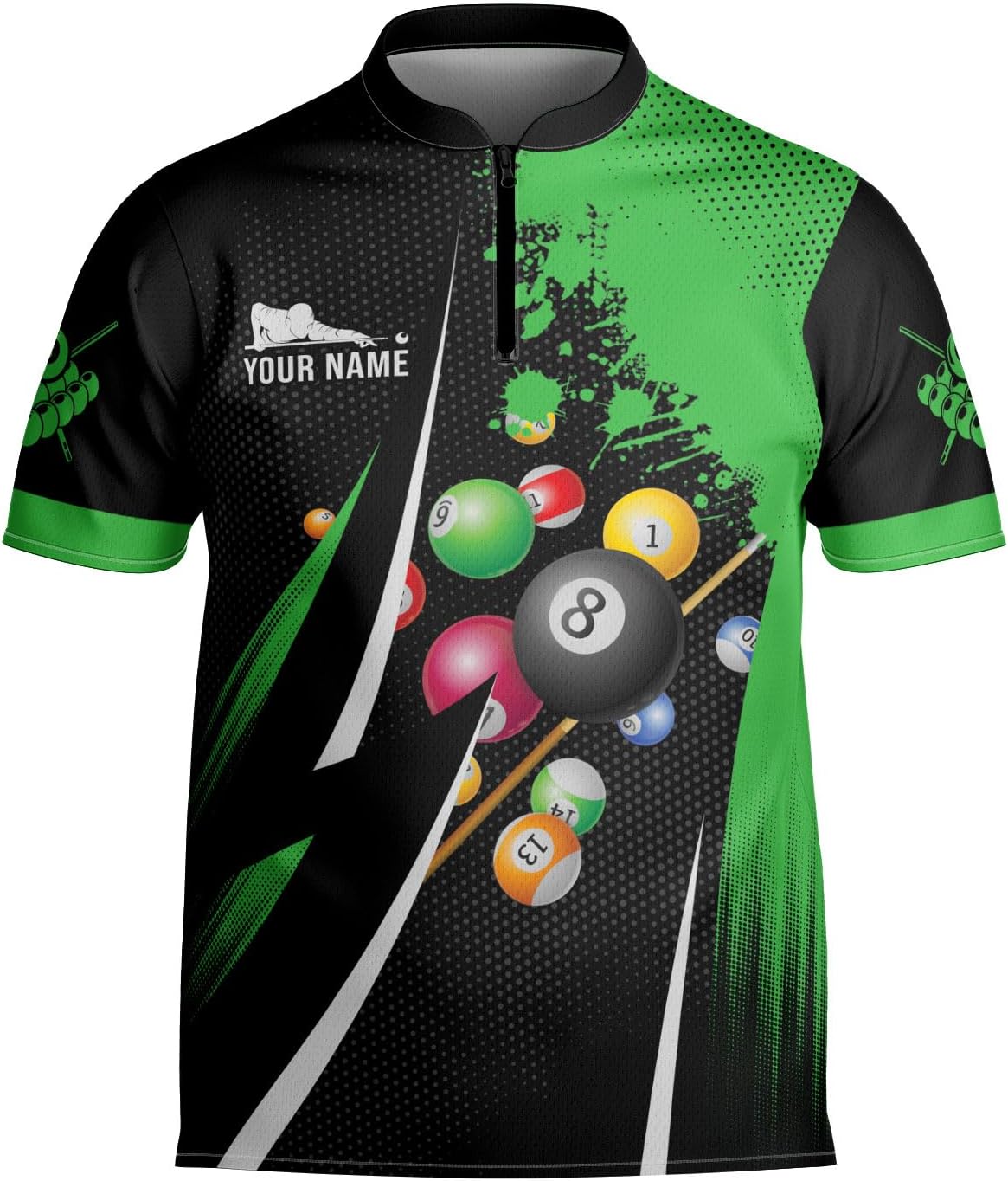 Personalized Billiard Bowling Jersey 3D Billiard Shirt Custom Billiard Flag Shirt Men's Pool Billiards Shirt 8 Ball Men Women