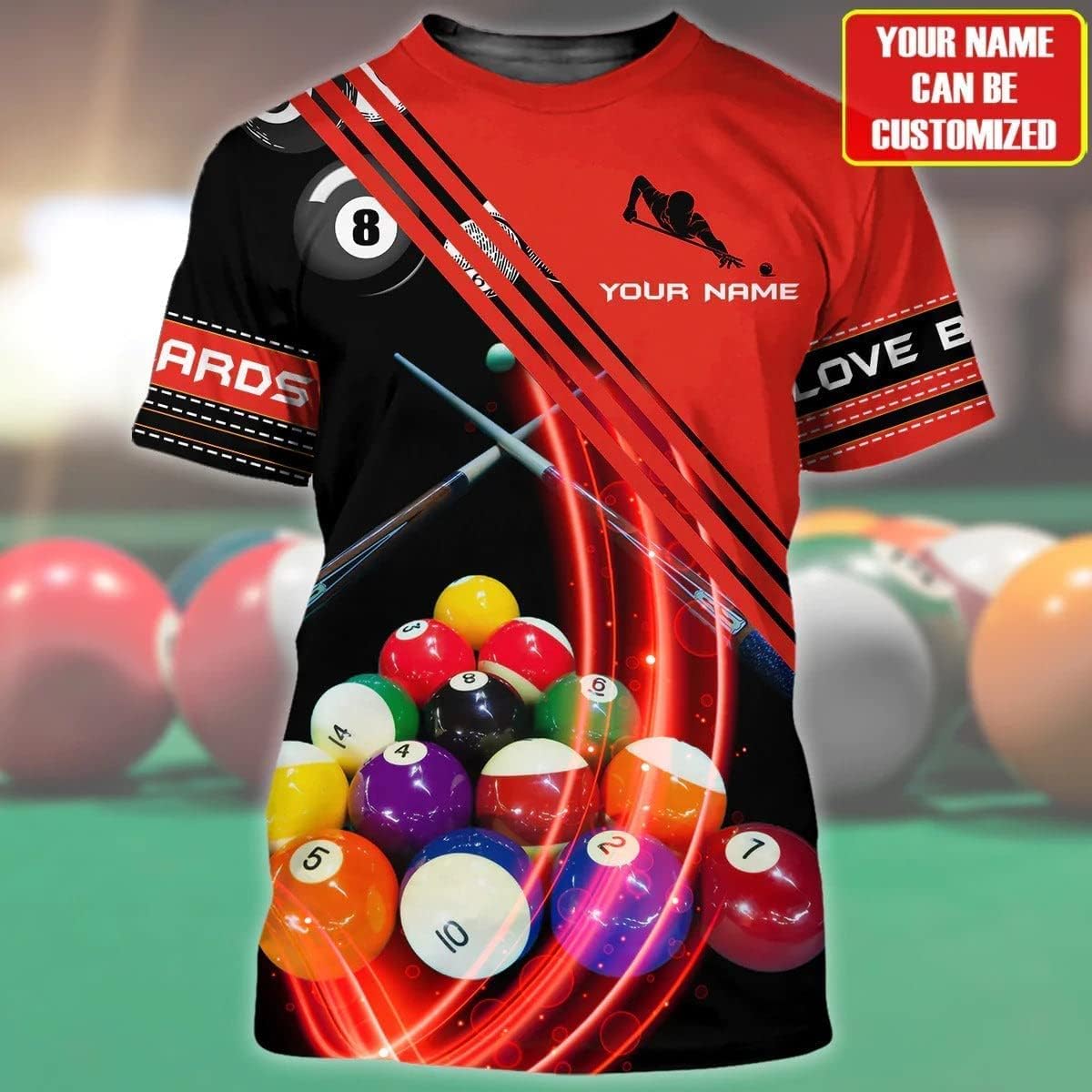 Personalized Billiard Shirt, Men's Billiards Shirt, Player Gifts for Men, Billiard Pool Player Team, Gifts for Pool Players, Billiard 8-Ball Shirts, Billiard Player Short Sleeve T Shirt