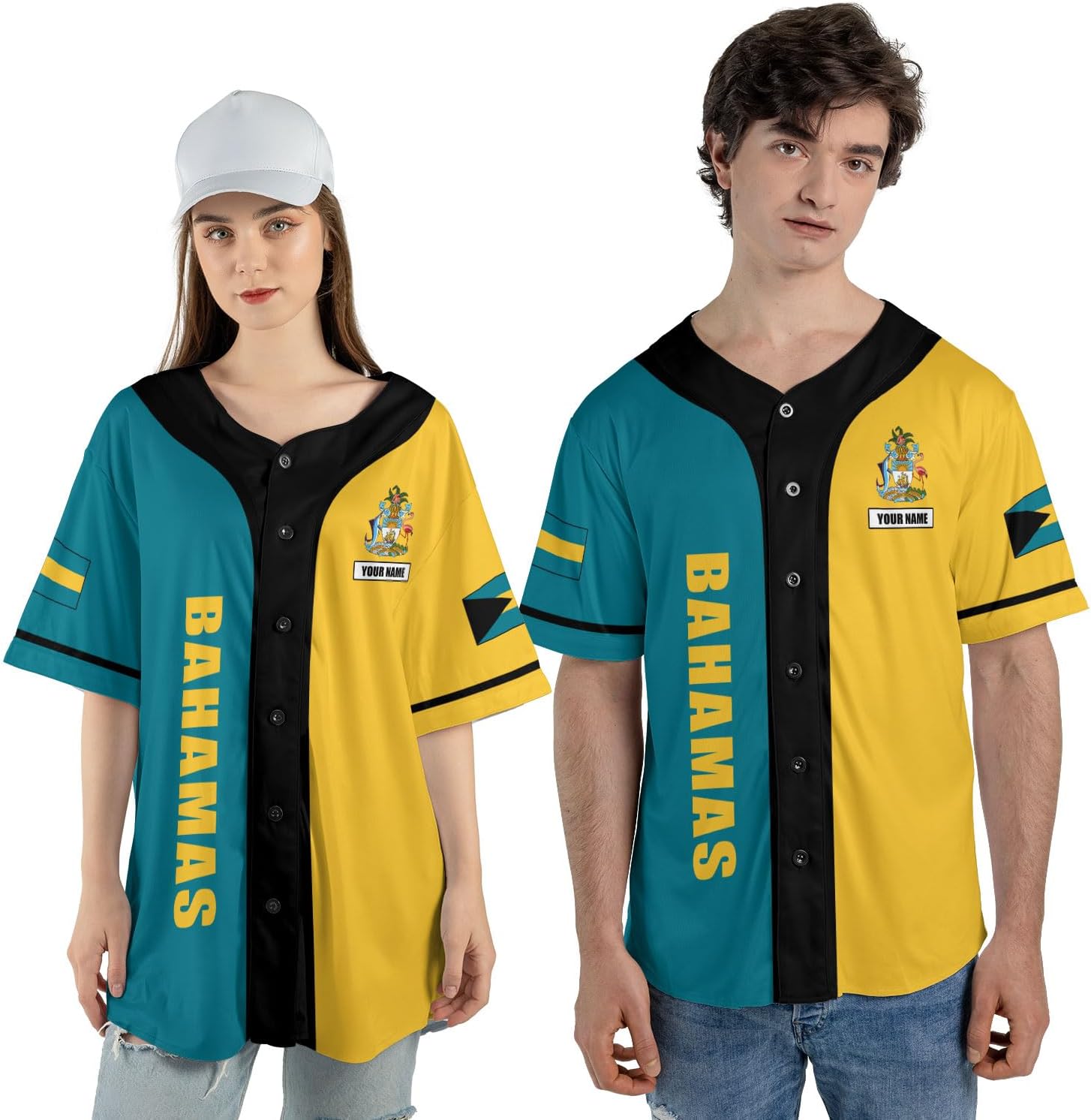 Personalized Bahamas Baseball Jersey Shirt Bahamas Pride Flag Bahamian Jersey Soccer for Men and Women