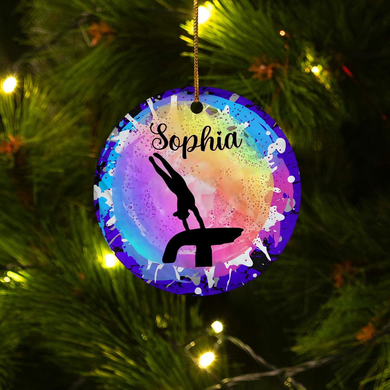 Parvii Personalized Gymnastics Ornaments for Christmas Tree, Gymnastics Christmas Ornament, Gymnastics Ornament for Baby Girl, Gymnastics Christmas Ornament Tree Hanging Ornament (G7)