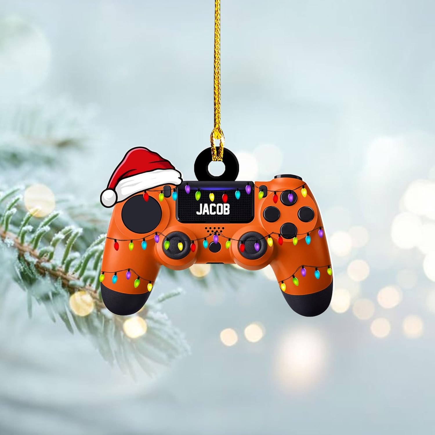 Artparel Custom Gaming Controller Christmas Ornaments 2024 Video Game Christmas Ornaments Gift Shape Flat Computer Ornament for Gamer Gaming Ornament Gamer Ornament Gamer Christmas Ornament (GC4)