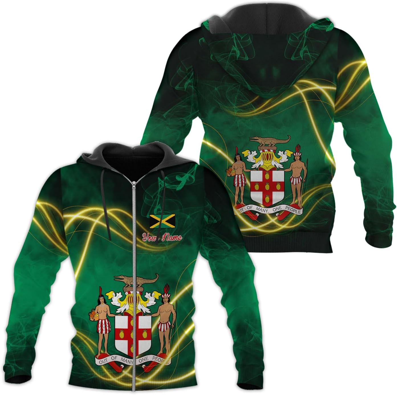 Mostprints Personalized Jamaica Hoodie Camisa Jamaica Hoodies Jamaica Sweaters Shirts Men & Women Jamaican Pride Shirt Gifts