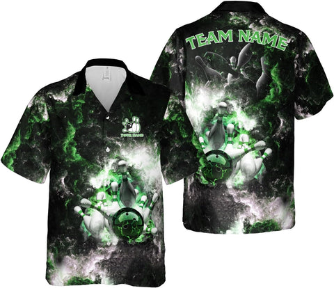 Pretyprints Custom Bowling Hawaiian Shirt 3D Men Women Personalized Button Down Short Sleeve Team Gifts Lover