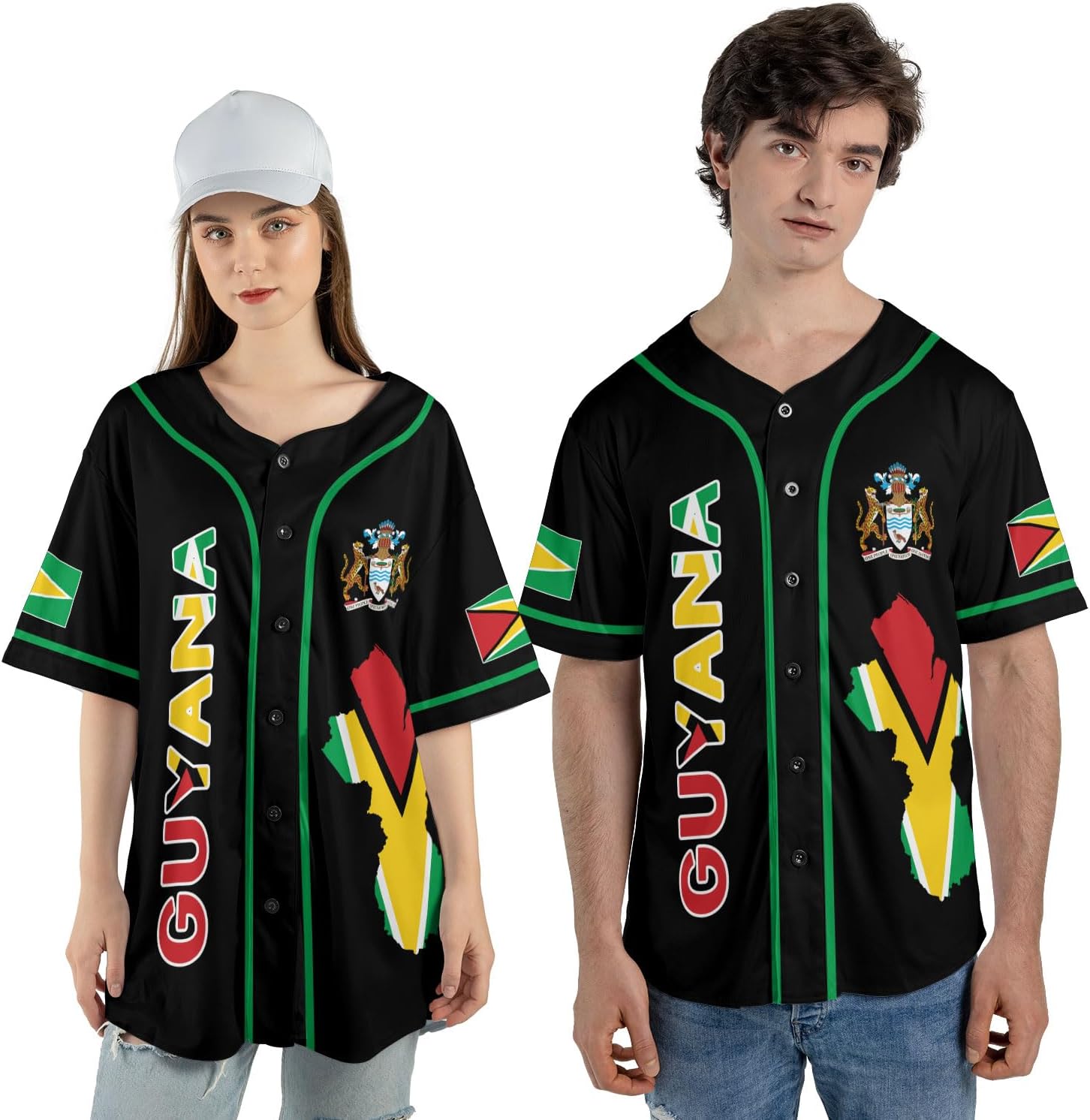 Custom Guyana Baseball Jersey Shirts Guyanese Guyana Flag Jersey Guyanese Flag Jerseys Guyana Guyanese Pride Gift Men Women
