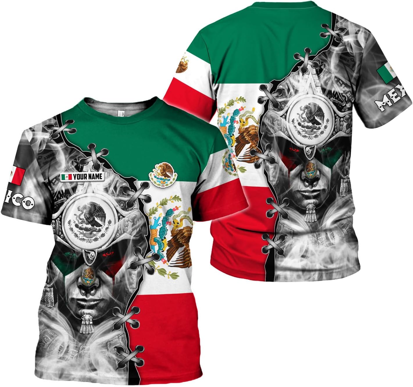 RoyalBro Personalized Mexico Shirt, Camisas de Mexico Customized Mexican Shirts Mexican Flag Mexico 3D Shirt for Men Women