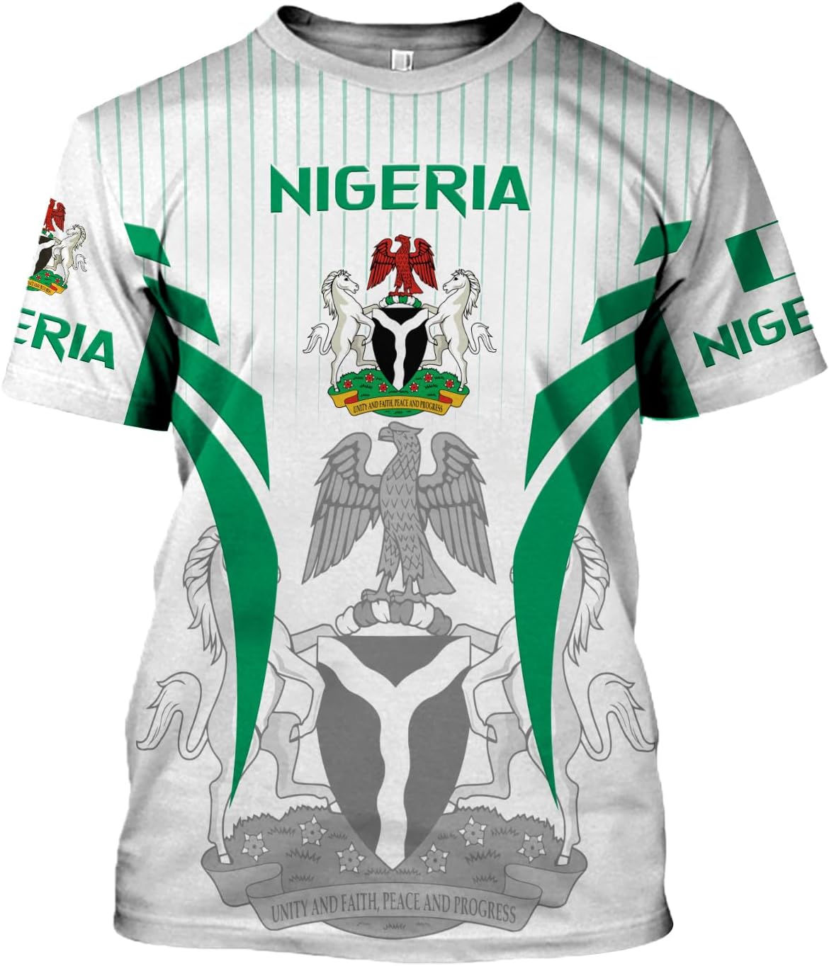 AOVL Personalized Nigeria Shirts Nigerian Flag Shirts Nigeria Flag Nigerian Pride Gift T-Shirt Nigerian Pride Shirt 3D S-5XL
