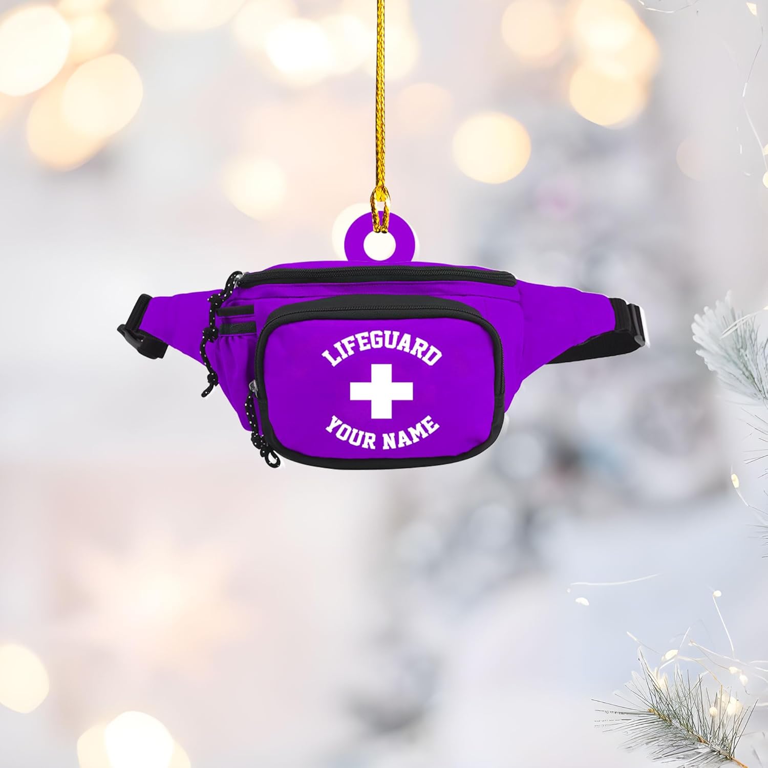 Personalized Lifeguard Ornament, Lifeguard Gift Christmas 2024 Life Guard Ornament Lifesaver Ornament, Lifeguard Gift Ideas for Women Girl Kids, Officially Licensed Hot Lifeguard (Style 4)