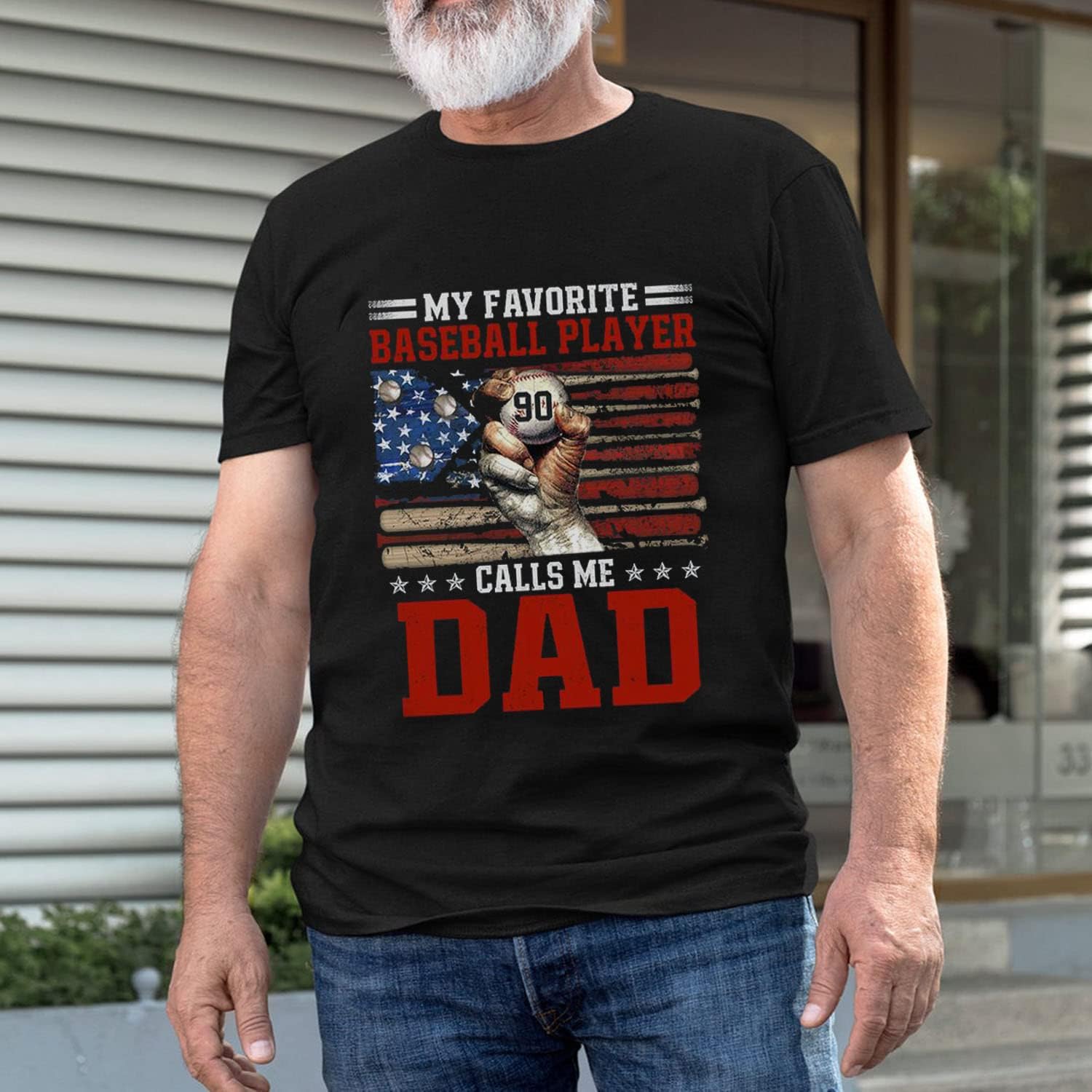 Personalized Baseball Dad Shirt, Custom Dad Baseball T-Shirt, Baseball Dad Gifts, Baseball Lover Gift, Dad's Birthday Present