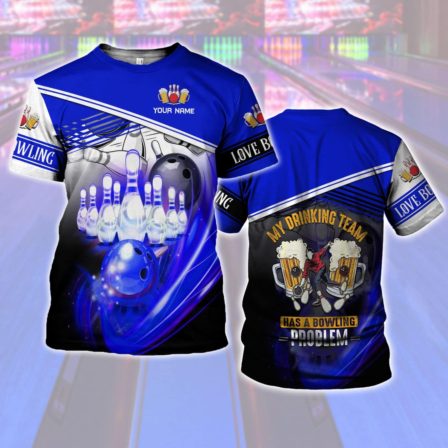 Custom Bowling Shirts, Personalized Name Bowling Shirts Unisex, Bowling Jerseys for Men & Women, Team Bowling Shirt Gift