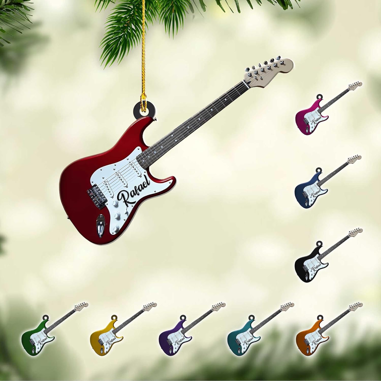 Personalized Guitar Ornament, Electric Guitar Ornament, Guitar Christmas Ornaments 2024, Acoustic Guitar Christmas Ornament, Guitar Christmas Ornaments Guitarist Gift Musical Instruments Xmas (G5)