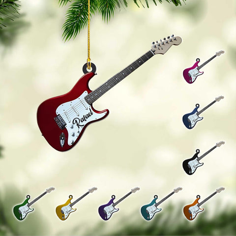 Personalized Guitar Ornament, Electric Guitar Ornament, Guitar Christmas Ornaments 2024, Acoustic Guitar Christmas Ornament, Guitar Christmas Ornaments Guitarist Gift Musical Instruments Xmas (G5)