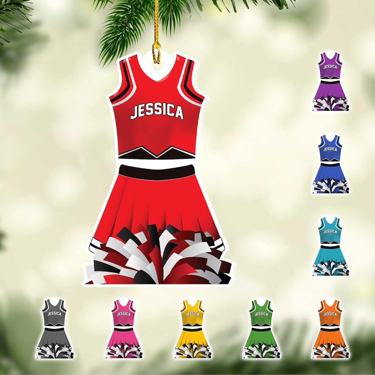 AOVL Personalized Cheerleader Ornaments Cheerleader Cheerleading Lovers Ornaments Cheerleading Ornament Gift for Cheerleader Christmas 2024 Cheer Cheerleader Ornaments Xmas (Cheer 17)