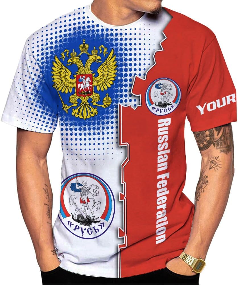 Personalized Russia Shirts Russian Shirt Russian Unisex Shirts Russia Flag Pride Shirts Russia Flag Coat of Arms Shirts