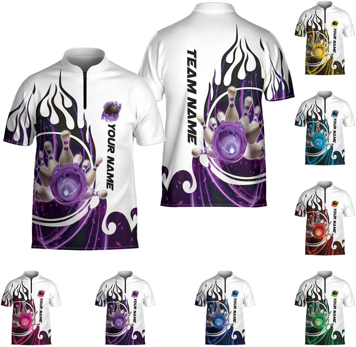 Ligthuy Personalized Name Bowling Jersey 3D, Custom Bowling Shirts for Team, Bowling Shirt Unisex for Men & Women4