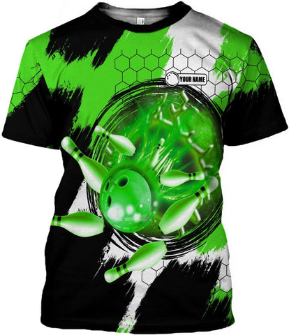 Pretyprints Personalized Bowling Shirt - Custom Bowling Gift for Women & Men