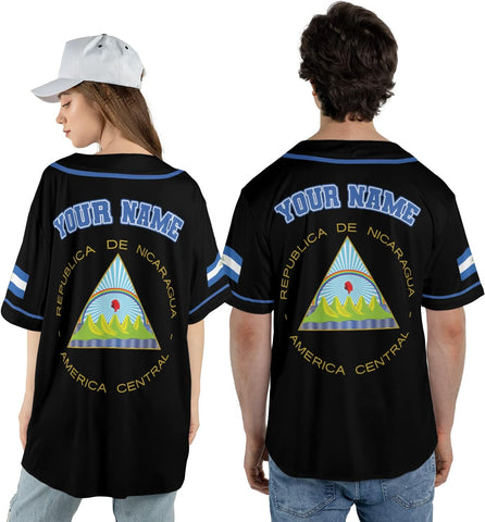 Personalized Nicaragua Baseball Jersey, Custom Nicaragua Baseball Jersey for Men & Women, Nicaraguan Camisas Shirt